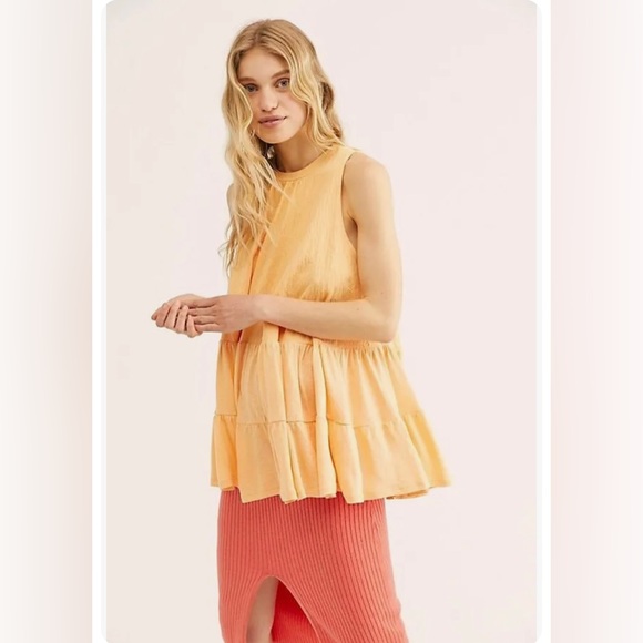 Free People Right On Time Tunic in Light Orange - Picture 4 of 7